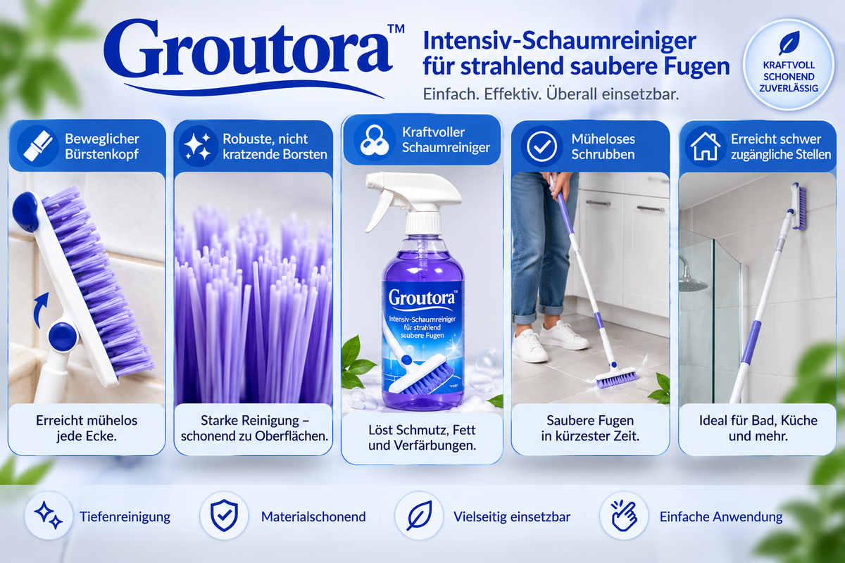 Groutora™ – Intensiv-Schaumreiniger für strahlend saubere Fugen