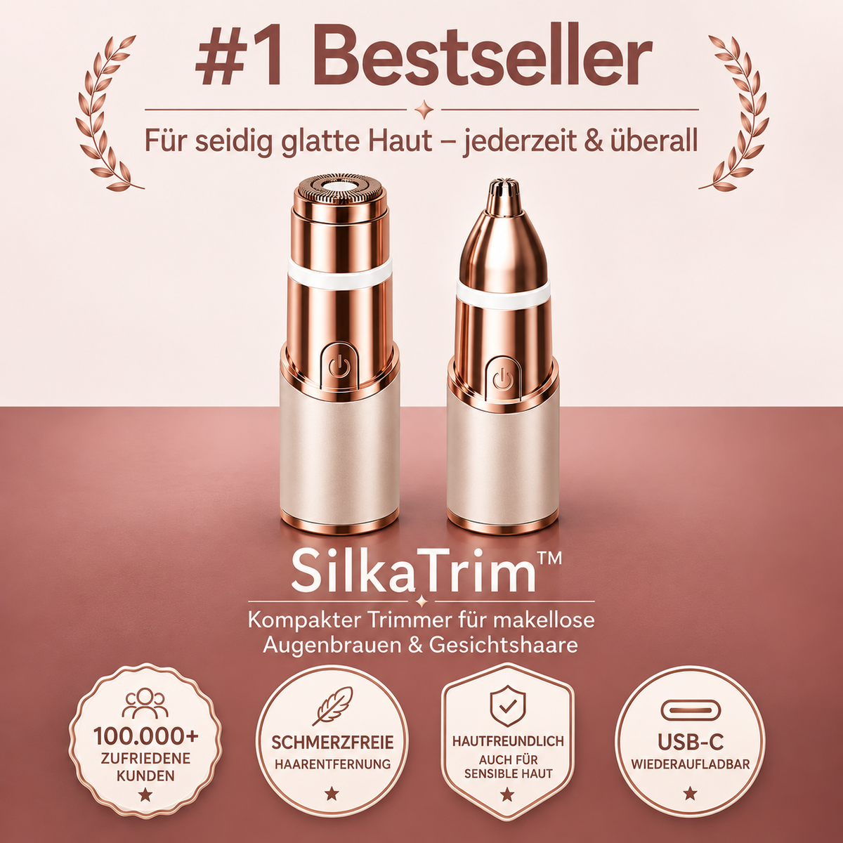 SilkaTrim™ – Kompakter Trimmer für makellose Augenbrauen & Gesichtshaare