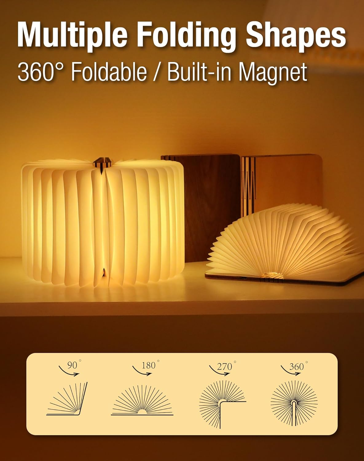 Foldlume™ – Magnetische Buchleuchte aus Holz mit LED-Beleuchtung