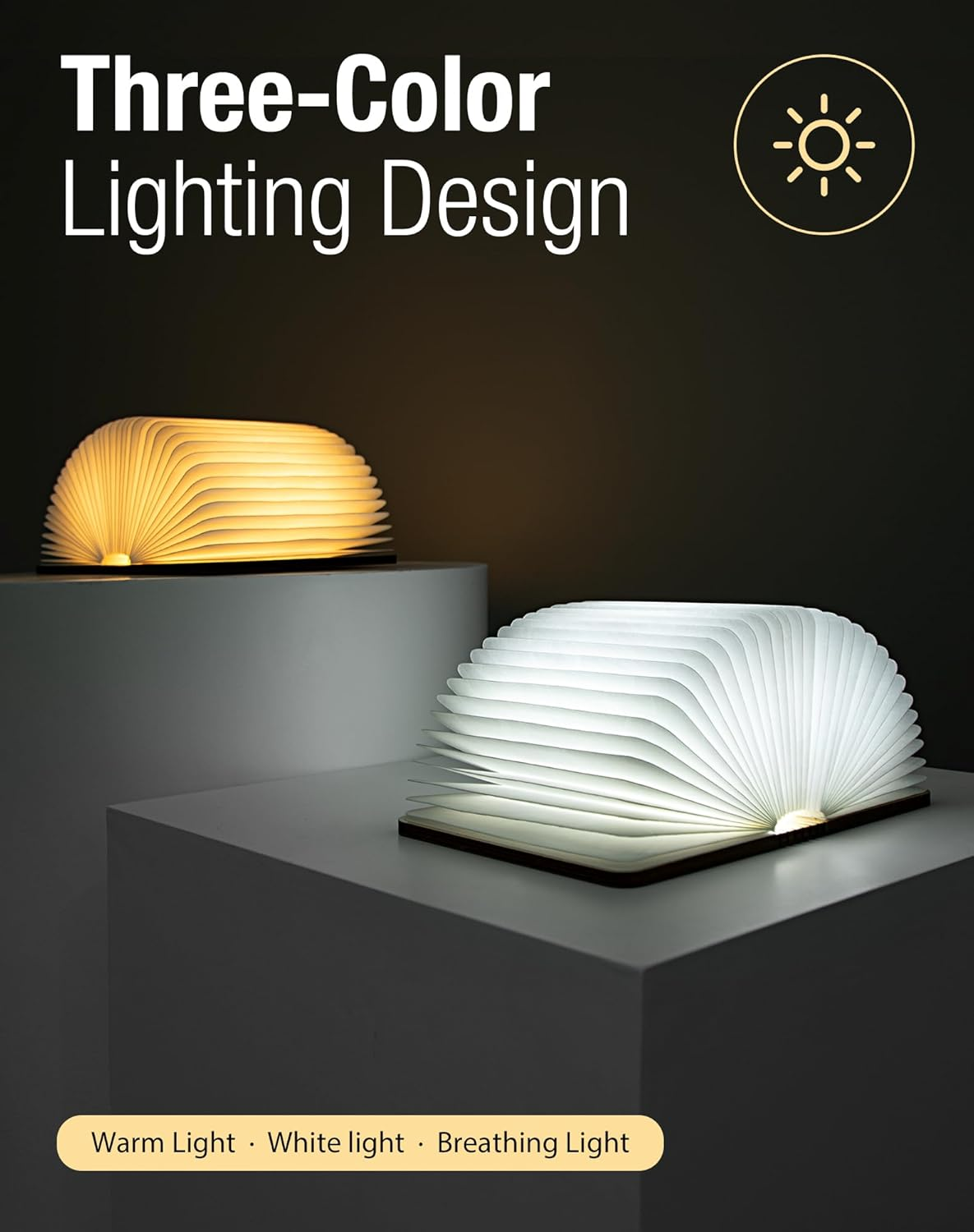 Foldlume™ – Magnetische Buchleuchte aus Holz mit LED-Beleuchtung