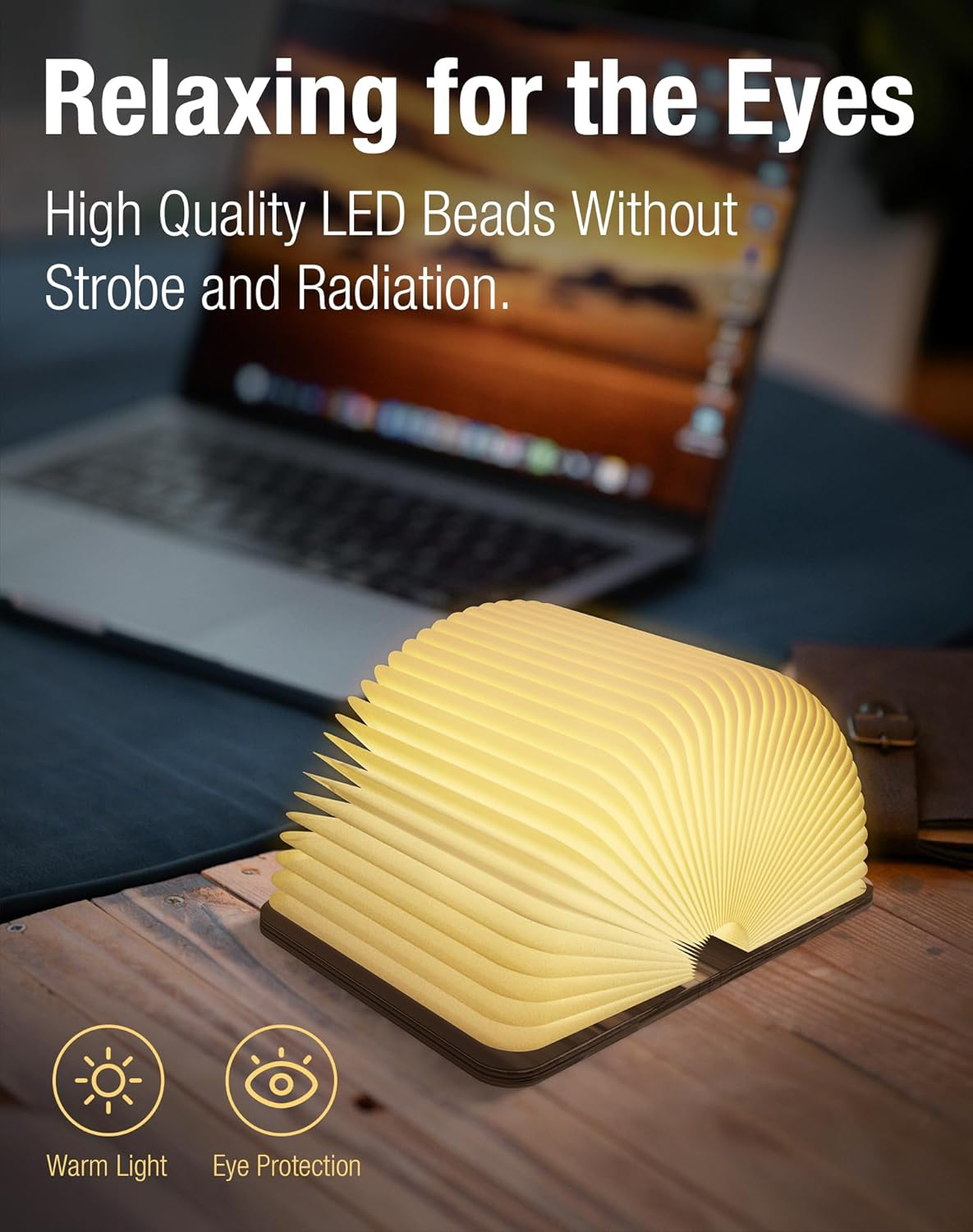 Foldlume™ – Magnetische Buchleuchte aus Holz mit LED-Beleuchtung