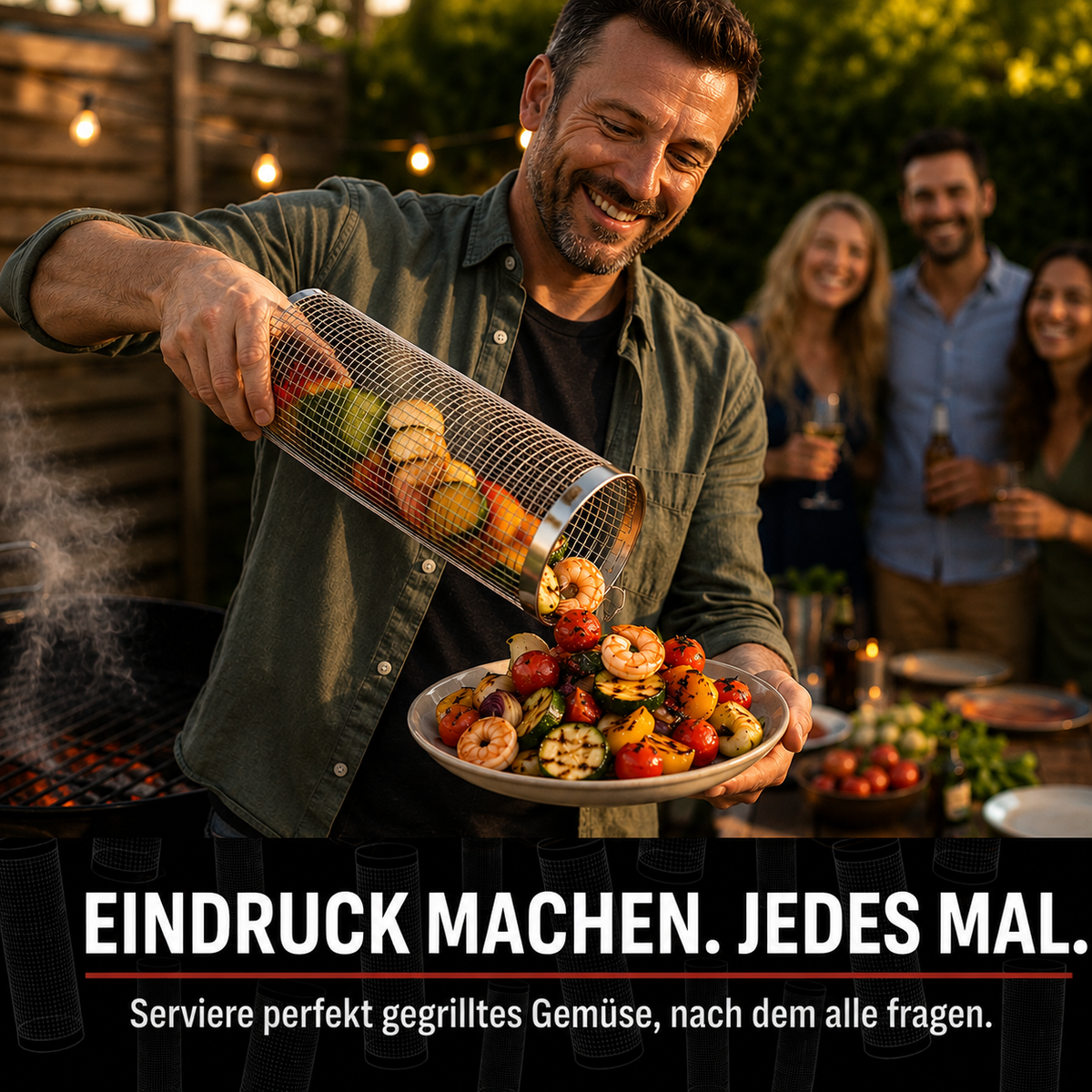 GrillFlex™ – Praktischer Gemüsekorb für müheloses Grillen