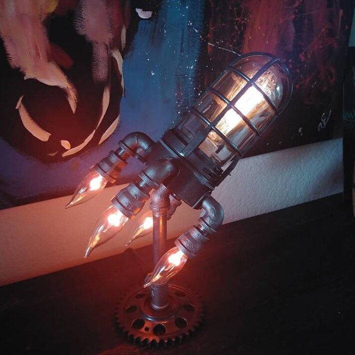 Dampfpunk-Raketenlampe