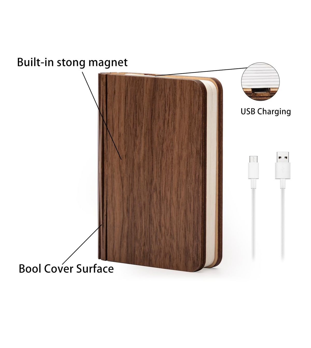 Foldlume™ – Magnetische Buchleuchte aus Holz mit LED-Beleuchtung